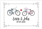 Andaz Press Custom Personalized Disposable Paper Placemats, 12 x 18 Inch, Set of 25, Couple Vintage Bicycle, Tableware, Dining, Tabletop, Table Setting for Wedding, Bridal Shower by AndazPress