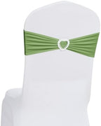 Pack of 120 Spandex Chair Sashes Bows Stretch Chair Cover Band with Buckle Slider Universal Elastic Chair Ties for Wedding Banquet Party Event Decoration (Sage Green) by Howhic