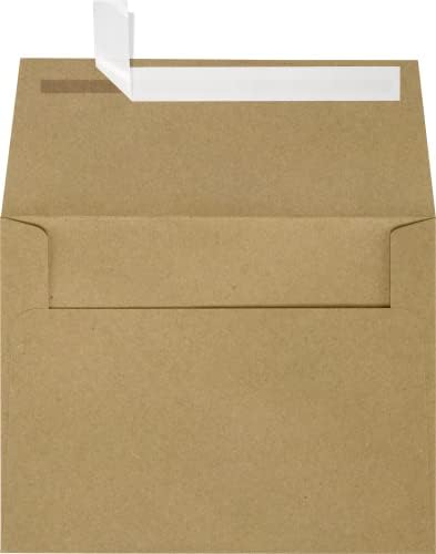 LUXPAPER A7 Invitation Envelopes for 5 x 7 Cards in 80 lb. Grocery Bag, Printable Envelopes for Invitations, w/Peel and Press Seal, 500 Pack, Envelope Size 5 1/4 x 7 1/4 (Brown) by LUXPaper