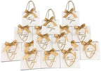 TKSBAG 100 Pack Small Thank You Gift Bags with Handles, 5.5''x 2.3''x4.7'' Mini White Gift Bags Bulk for Baby Shower, Birthday, Wedding, Party Favors, Fathers' Day by TKSBAG
