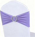 Lavender Chair Sashes 50 Pack, Spandex Chair Bands with Buckles for Wedding Party, Elastic Chairs Bows for Birthday Decoration by MAGTOWNE