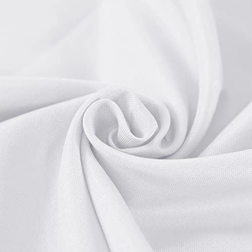 Fokitut 12 Pack Waterproof Round Tablecloth, 132 Inch, Stain Resistant and Wrinkle Polyester Table Cloth, Fabric Table Cover for Kitchen Dining, Wedding, Party, Holiday Dinner-White - Image 4