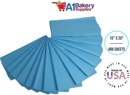 Gift Wrapping Tissue Paper 15X20 480 Pack by A1 Bakery Supplies (Cerulean) - Image 5