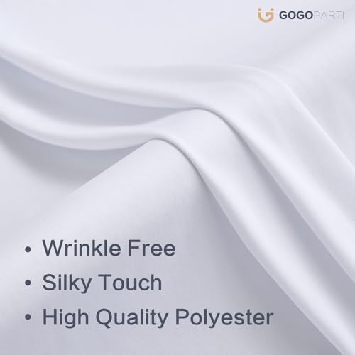 10x16ft White Backdrop Curtains for Wedding Party, 2 Panels 16 ft Long Back Drop Cloth, Wrinkle-Free Polyester Drapes for Birthday, Baby Shower, Stage Photography Background - Image 3