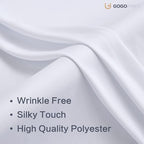 20x14ft White Backdrop Curtains for Wedding Party, 4 Panels 14 ft Long Back Drop Cloth, Wrinkle-Free Polyester Drapes for Birthday, Baby Shower, Stage Photography Background - Image 3