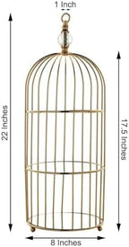 Efavormart 22" - 3 Tier Crystal Mirror Top Gold Metal Bird Cage Cupcake Cake Stand, Dessert Display for Wedding, Party, Birthday, Baby Shower Celebrations, Home Decorations - Image 3