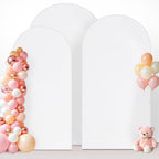 Wedding Arch Cover (7.2FT, 6.6FT, 6FT) Set of 3 Spandex Fitted Wedding Arch Stand Covers for Round Top Chiara Arch Backdrop Stands Cover for Birthday Party Ceremony Banquet Decor White by Chesjin