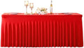 Red Spandex Tablecloths for Rectangle Tables 6 Foot Red Stretch Table Cloth Rectangle 6ft Elastic Fitted Table Cover Fabric with Skirt for Wedding Baby Shower Graduation Birthday Party Banquet Buffet by Suppromo