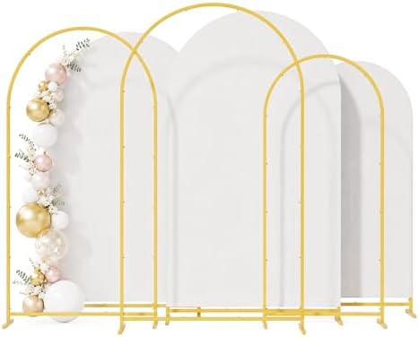 6+6.6+7.2ft Arch Backdrop Stand, 3pcs Metal Background Frame with Cover by Bbteroiu