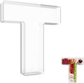 13.8" Extra Large Acrylic Letter Charcuterie Board Box, Reusable Fillable Letter Cake Candy Dish Display Serving Tray for Birthday Anniversary Party Decoration (T) by RUFHVTY