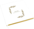 Andaz Press Personalized Wedding Guestbook with Gold Accents, Regal Scroll Design White Guest Sign in Guest Registry 120 Pages 8.5 X 8.5 Memories Book for DIY, Scrapbook, Photo Album by AndazPress