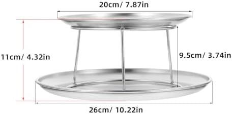 UPKOCH 2 Tier Stainless Steel Serving Tray Set - Image 3
