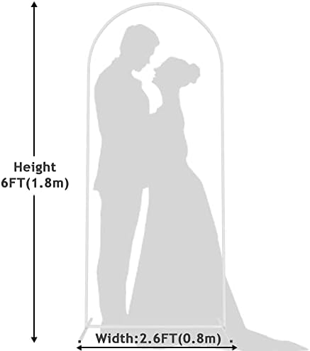 Wokceer 6FT Arch Backdrop Stand White Metal Wedding Arch Backdrop Stand - Image 2