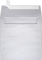 LUXPaper Square Invitation Envelopes | Peel & Press | 6" x 6" | Silver Metallic | 80lb. Text | 1,000 Qty by LUXPaper