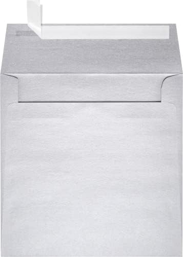 LUXPaper Square Invitation Envelopes | Peel & Press | 6" x 6" | Silver Metallic | 80lb. Text | 1,000 Qty by LUXPaper