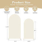 Beige Arch Backdrop Cover for Wedding, 7.2FT 6FT Set of 2 Stretchy Spandex Fitted Arch Stand Cover for Baby Shower, Birthday Party Decor, Chiara Backdrop Cover with Double-Sided Design - Image 6