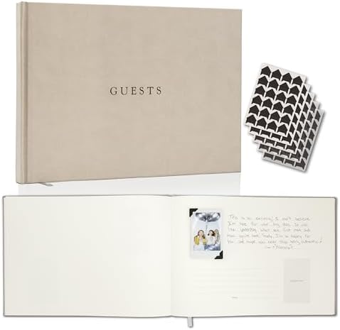 Large Photo Guest Book (Taupe) - Up To 240 Photo Slot | Fits Instant Photos by ModernAlbumDesigns
