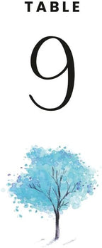 Blue Tree Design Table Number Cards Double Sided Party Table Numbers for Reception Baby Shower Anniversary Birthday Bridal Party 5x7 100 Pcs by Unknown