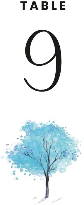 Blue Tree Design Table Number Cards Double Sided Party Table Numbers for Reception Baby Shower Anniversary Birthday Bridal Party 5x7 100 Pcs by Unknown