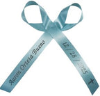 25 Personalized Ribbons Assesmbled Bows Custom Bridal Shower Favor Party Favors Wedding Bridesmaid Memorial Ribbons Funeral Baby Invitations Mis XV años Quinceanera (Seafoam) by AmysBubbling