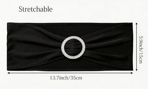 50 Pack Black Spandex Chair Sashes with Buckles - Image 3