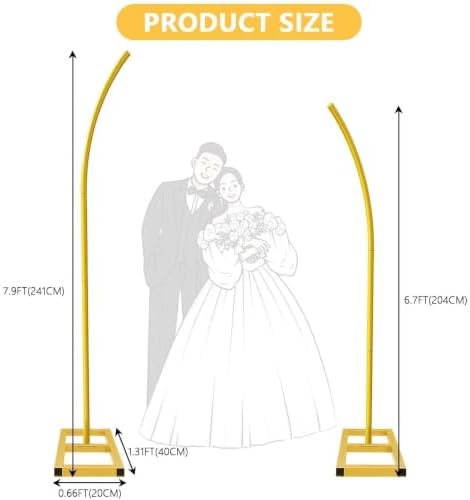 Metal Balloon Arch Stand Set of 2, 7.9FT&6.7FT Half Arch Balloon Stand - Image 2
