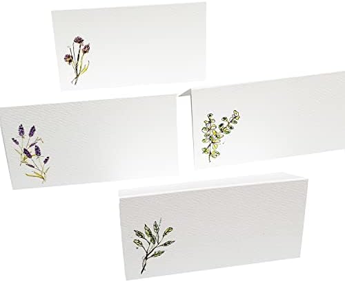 HERB Place Cards (4 Herbs) for Dinner Parties and Events. Table Tent Style, Scored for Easy Folding. Available in Packages of 12, 24, 48 (48) Multi by NancyNikko