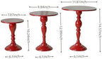 Red 3Pcs Metal Round Vintage Cake Stand Set 8"10"12" Dessert Display - Image 6