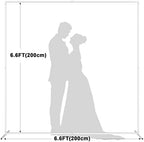 Wokceer Square Backdrop Stand White Metal Wedding Arch Stand 6.6FT x 6.6FT - Image 2