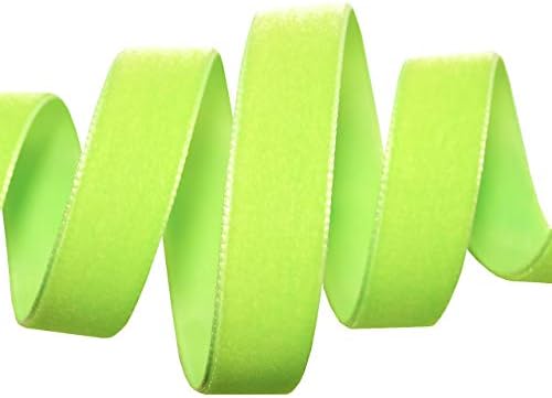 Morex Ribbon, Nylvalour Swiss Velvet, 1 inch by 11 Yards, Lime - Image 2