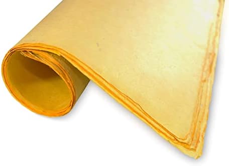 Kathmandu Valley Co. Handmade Lokta Decorative Wrapping Paper, Saffron - Image 3