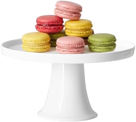 7.8" White Small Cake Stand Ceramic Cake Holder Round Dessert Stand for Cupcake Cookie Pie Muffin Fruit, Cake Plate for Party Wedding Birthday Baby Shower, DIY Decorative Display Pedestal Stand Tray - Image 2