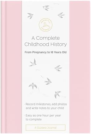 Promptly Journals, A Complete Childhood History: From Pregnancy to 18 Years Old (Blush Pink, Leatherette) | Baby Book and Pregnancy Journal | Baby Memory Book by PromptlyJournals