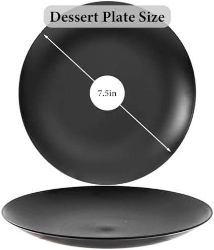 EjonirInjonir 80pcs Heavy-Duty Black Dessert Plates for Party 7.5 Inch - Image 2