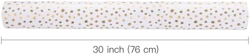 WRAPAHOLIC Jumbo Reversible Wrapping Paper - 30 Inch x 100 Feet Jumbo Roll - Gold Print and Delicate Polka Dots Design for Birthday, Christmas, Wedding, Baby Shower - Image 3