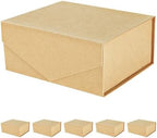 PACKHOME 6 Kraft Gift Boxes 9x6.5x3.8in with Magnetic Lids by PACKHOME