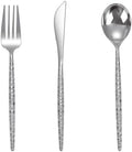 WILLIFE 300 Pcs Silver Plastic Silverware, Heavy Duty Plastic Silverware by WELLIFE