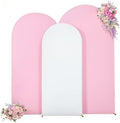 White and Pink Arch Cover 3 Set-7.2FT, 6.6FT, 6FT Arch Backdrop Cover Spandex Fitted 2-Color Fabric Stand Covers for Baby Shower Gilrs Birthday Party Ceremony Banquet Photo Background Decorations by Suppromo