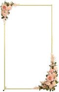 Metal Wedding Arch Backdrop Stand 6.6x3.3 FT Gold Square Balloon Arch Frame for Ceremony Party Birthday Bridal Baby Shower Anniversary Arbor Balloon Decoration by JOYOUSQ-FrameYourLoveStory