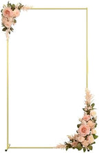 Metal Wedding Arch Backdrop Stand 6.6x3.3 FT Gold Square Balloon Arch Frame for Ceremony Party Birthday Bridal Baby Shower Anniversary Arbor Balloon Decoration by JOYOUSQ-FrameYourLoveStory