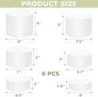 6Pcs Buffet Risers, Food Risers for Buffet Table, Acrylic Round Display Risers with Hollow Bottom, Food Display Stand for Party Jewelry Dessert Figures (Size 6",6.5",6.7",7",7.5",8") - Image 3