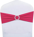 Pack of 50 Spandex Fuchsia Chair Sashes Bows Chair Bands Silver Buckles by WENSINL