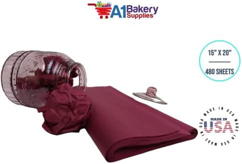 Gift Wrapping Tissue Paper 15X20 480 Pack by A1 Bakery Supplies (Burgundy) - Image 5