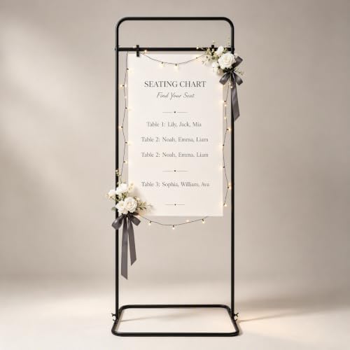 Wedding Sign Stand Adjustable Metal Easel Stand for Welcome Signs,Black - Image 3