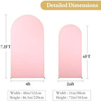 Pink Arch Backdrop Cover 7.2FT 6FT Spandex Arch Covers Stretchy Backdrop Set of 2, Double-Layer Wrinkle Free Wedding Arch Stand Cover Party Backdrop Curtains for Baby Shower Birthday Party Decoration - Image 6