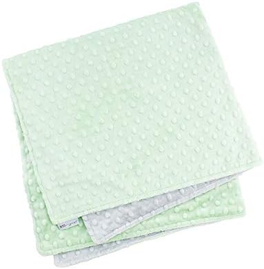 MEG ORIGINAL Baby Blanket Green/Gray Made from Super Soft Minky Dot Material (Snuggle (30 x30 in)) - Image 2