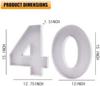 15in Cardboard Number Shape Box Fillable Tray, Food Charcuterie Board, Cupcake Sweet Party Decor (Number 40) - Image 3