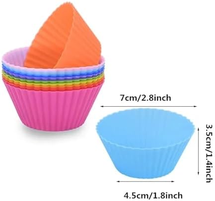 Cupcake Liners For Baking Cups Muffin Liners 24pcs Silicone Cake Mold Round Muffin Cupcake Baking Molds Reusable DIY Cake Decorating Tools Baking Supplies - Image 3