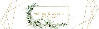 Ivy and Sage with Gold Geometric Shapes Water Bottle Labels - Image 2