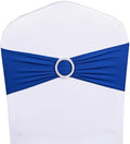 Spandex Royal Blue Chair Sashes Bows 50 Pack Wedding Chair Bands Buckles by WENSINL
